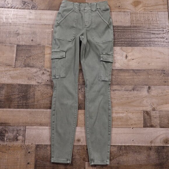 SPANX Stretch Twill Ankle Cargo Pants - Sage Green, Size Small - Picture 1 of 12